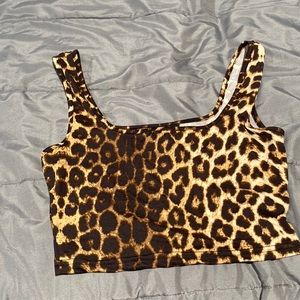 Cheetah print crop top women small